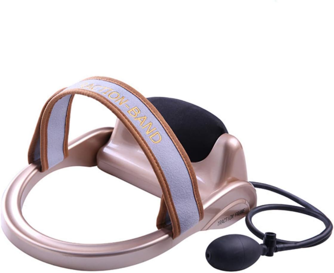 Portable Neck Cervical Pneumatic Vertebra Tractor Pillow Inflatable Cervical Traction Device Neck Massage Neck Spine Posture Traction Instrument Pain Relief (Manual Type)