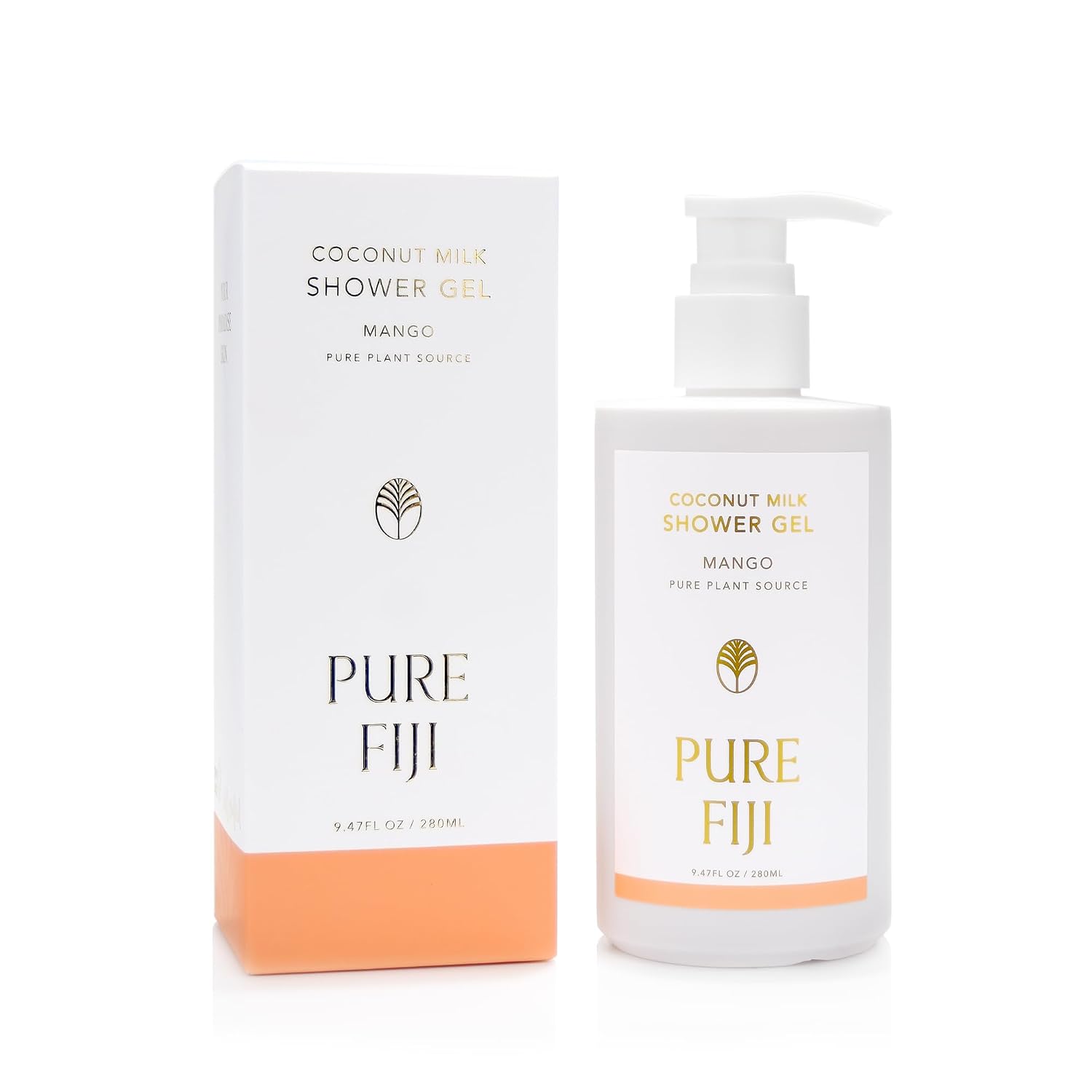 PURE FIJI Coconut Milk Shower Gel 9.47 oz / 280 ml | Hydrating, Moisturizing, Gentle, Natural Body Wash, Tropical Scent, Coconut Oil, Daily Skin Care (Mango)