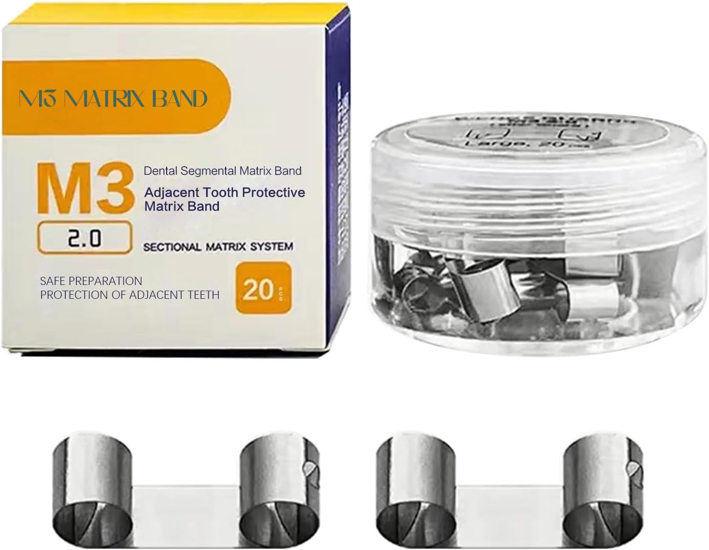 Dental Adjacent Tooth Protection Matrix, Autoclavable Sectional Contoured Matrices Baffle Type Matrix Dentistry Tools Materials.-L