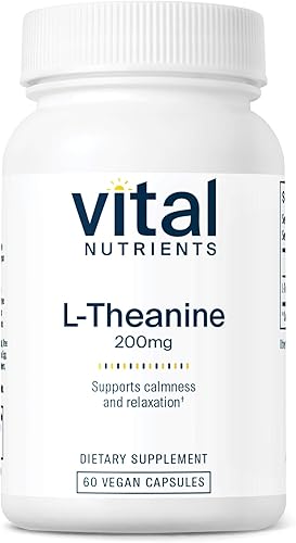 Miniatura 1 de Vital Nutrients L-teanina 200 mg  Suplemento vegano  L teanina apoya niveles normales de estrés y función cognitiva*  Sin gluten, lácteos y soja  30