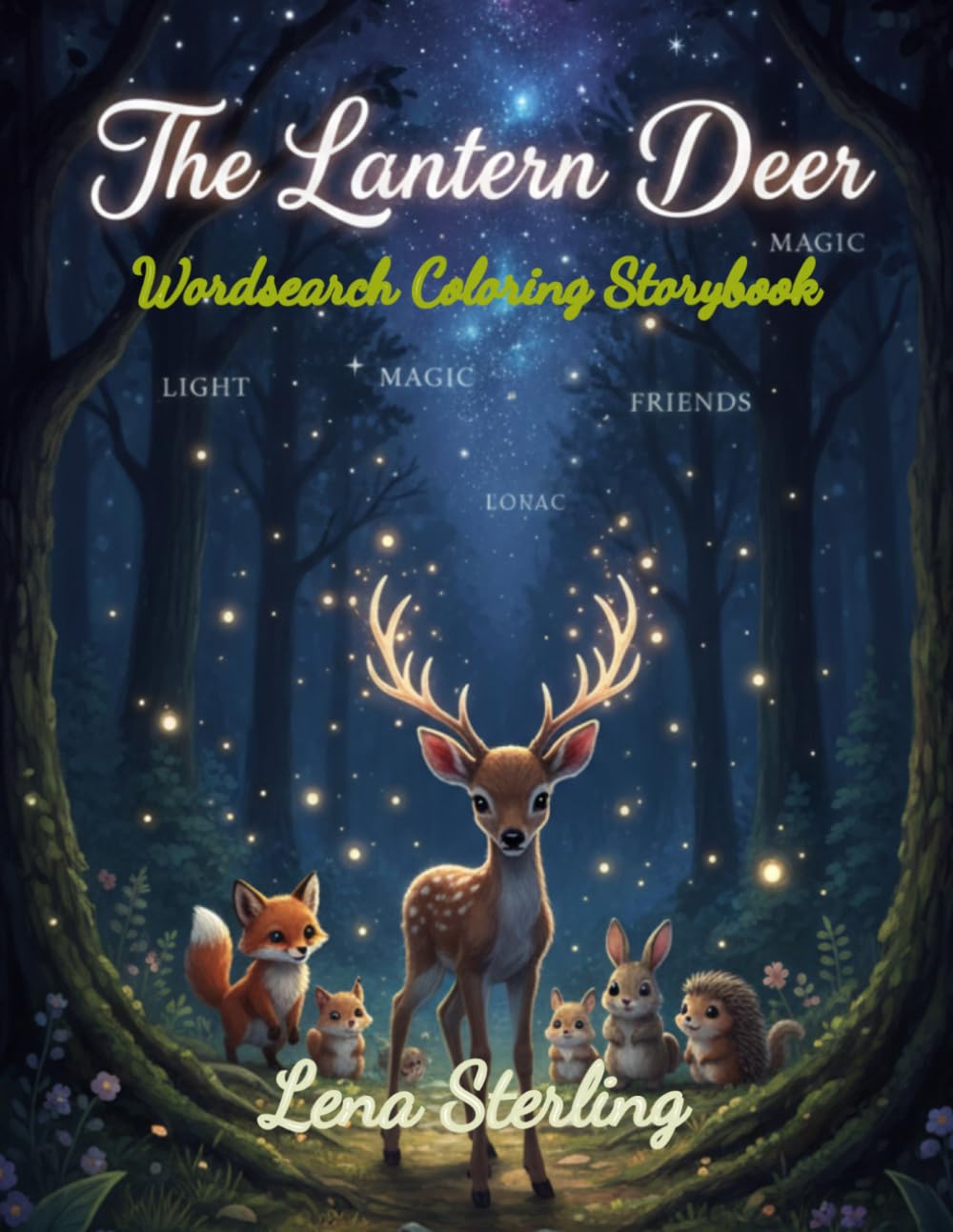 The Lantern Deer: wordsearch coloring storybook: A gentle adventure of puzzles, coloring, and courage