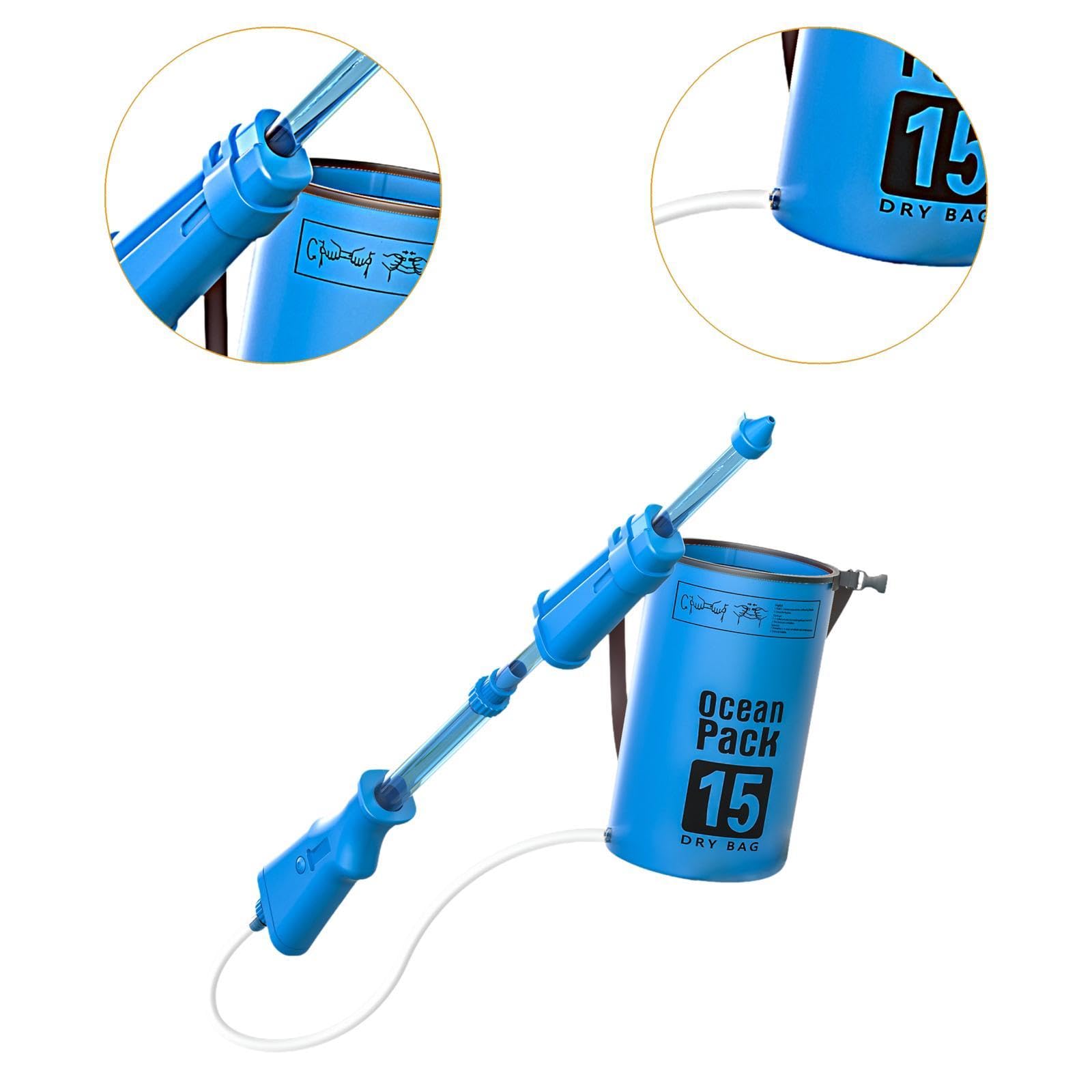 Backpack Wasserpistole Rucksack Wasserspritze Wasser Soaker Spielzeug mit Langer Spritzweite Und Robuster Pp Verarbeitung für Kinder Sommer Gartenpart, Blau