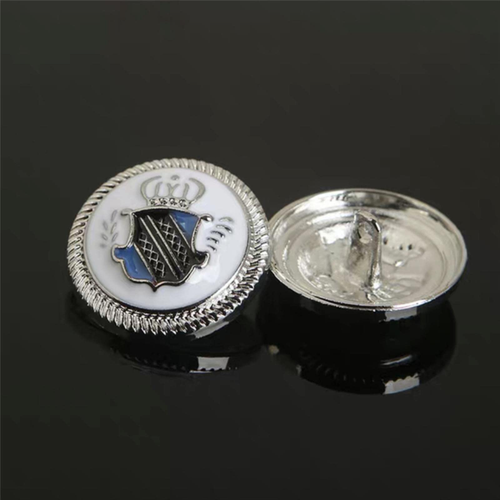 Button,Handicraft Sewing, Fashion Metal Buttons 10pcs British College Style Suit Buttons Crown Pattern Golden Coat Jacket Buttons Sewing Accessories Handmade DIY Shirt Buttons-Gold,15mm-10pcs (Color