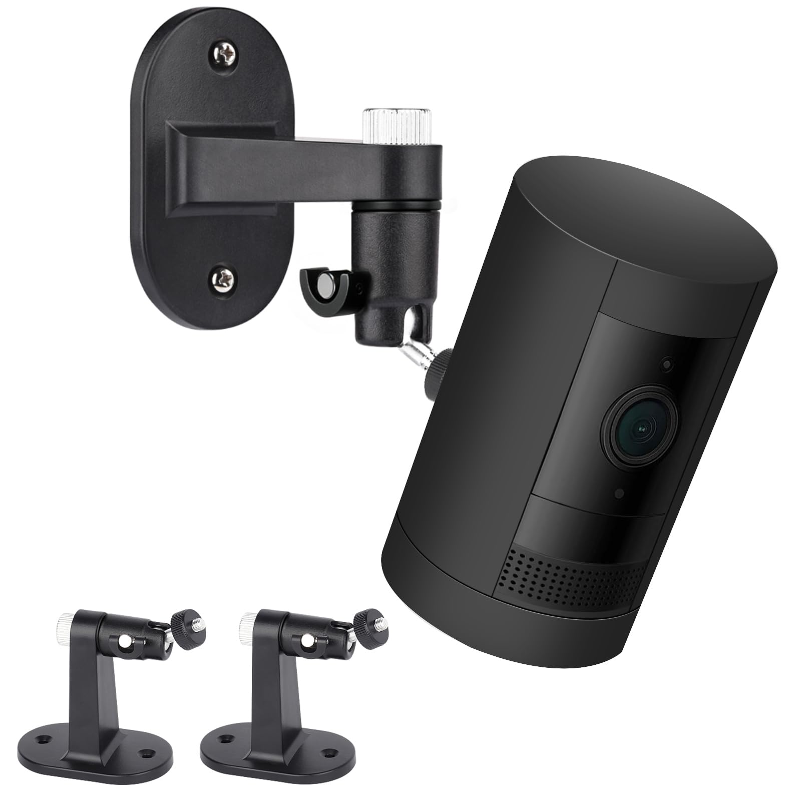 2Pack Adjustable Security Wall Mount Bracket for Ring Stick Up Cam & Ring Outdoor Cam Plus, Perfect View Angle for Your Surveillance Camera System - Black
