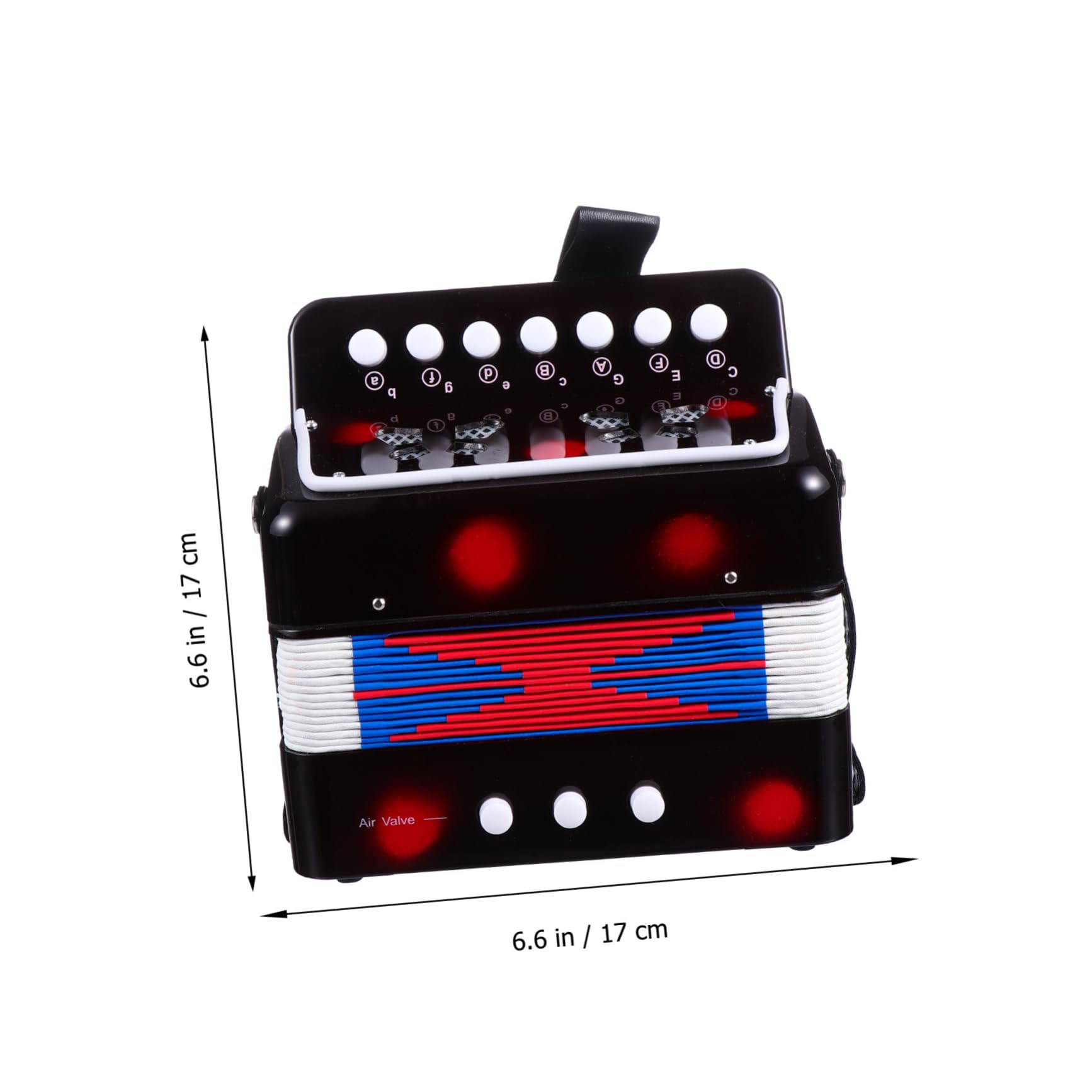 Yardwe Fisarmonica Mini per Ragazzo Ragazza Nero in Abs e Metallo Strumento Musicale Educativo per Pratica Musicale e Miglioramento Cognitivo Giocattolo Professionale