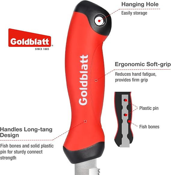 Goldblatt Heavy Duty Carpet Knife, Linoleum Cutter & Hook Knife for Roofing | Stainless Steel, Serrated Blade, Vinyl Tile Work, Drywall Cutting, Wallpaper Trimming, Sod Trimming