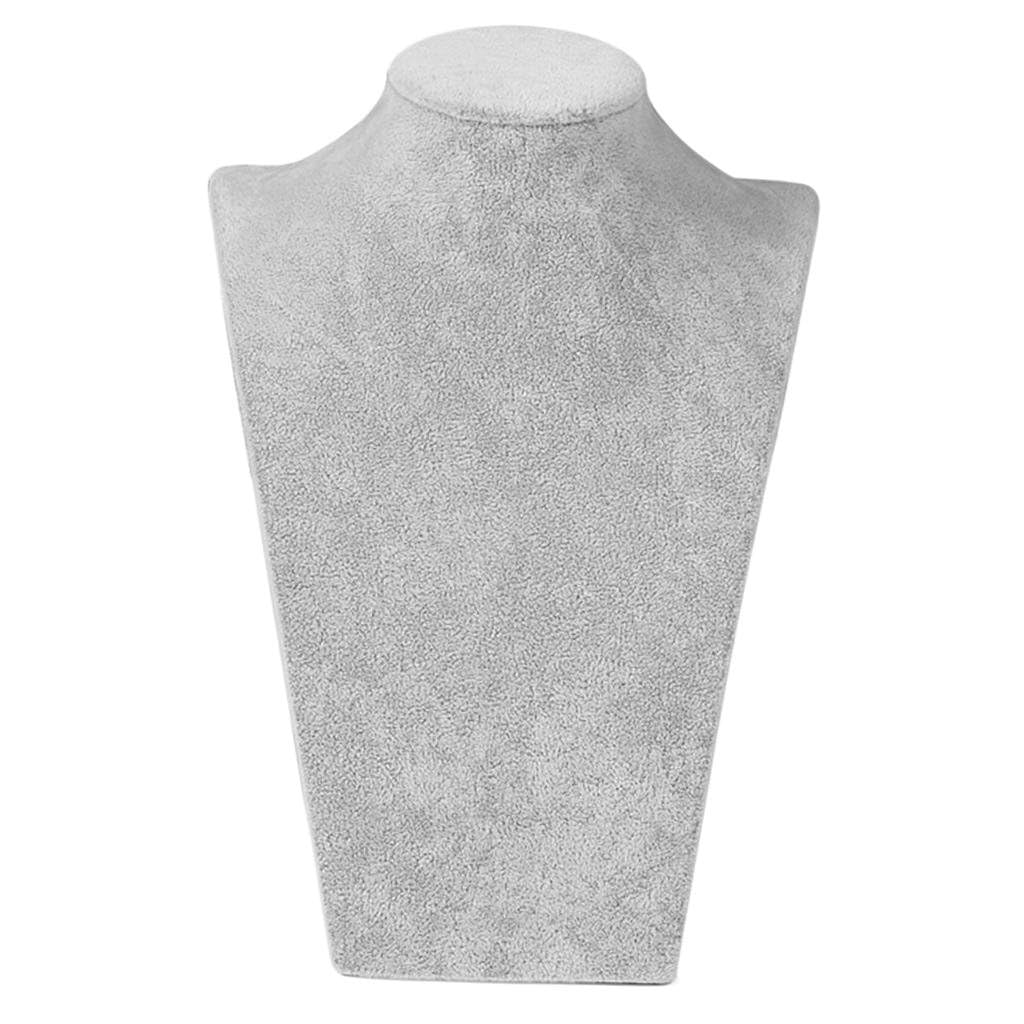 Busto Espositore Per Gioielli In Velluto - Manichino Per Collane E Ciondoli, Nero (40cm) - Foto 5