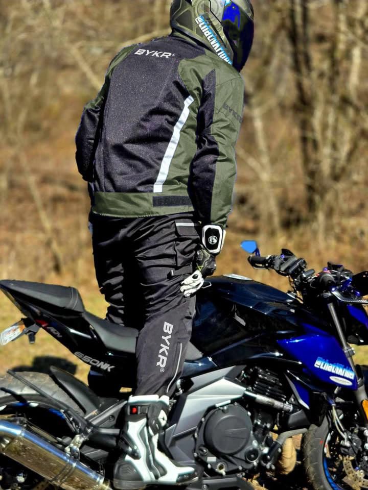 Image of BYKR Mesh Motorcycle Jacket For Men Dual Sports Adventure Breathable Riding Protective Motorbike Jackets Enduro CE Armored