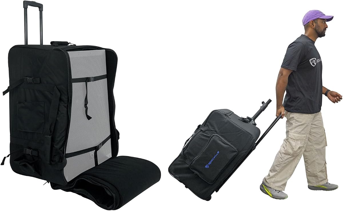 Bolsa de viaje con ruedas SB15 V2 para altavoces y soportes DJ PA de 15" | Ruedas y asa retráctil, bolsillo para soporte, protección de espuma semirrígida, cremalleras YKK dobles con cerradura, resistente al agua