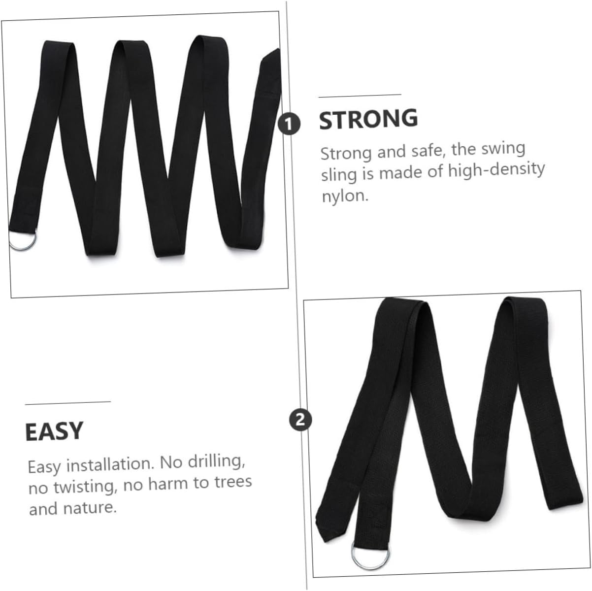 6pcs Adjustable Tree Hammock Straps with Heavy-Duty Nylon Rope and S-Hooks, Outdoor Swing Hanging Kit for Camping, Patio, Backyard, Reinforced Hanging Ropes for Hammocks