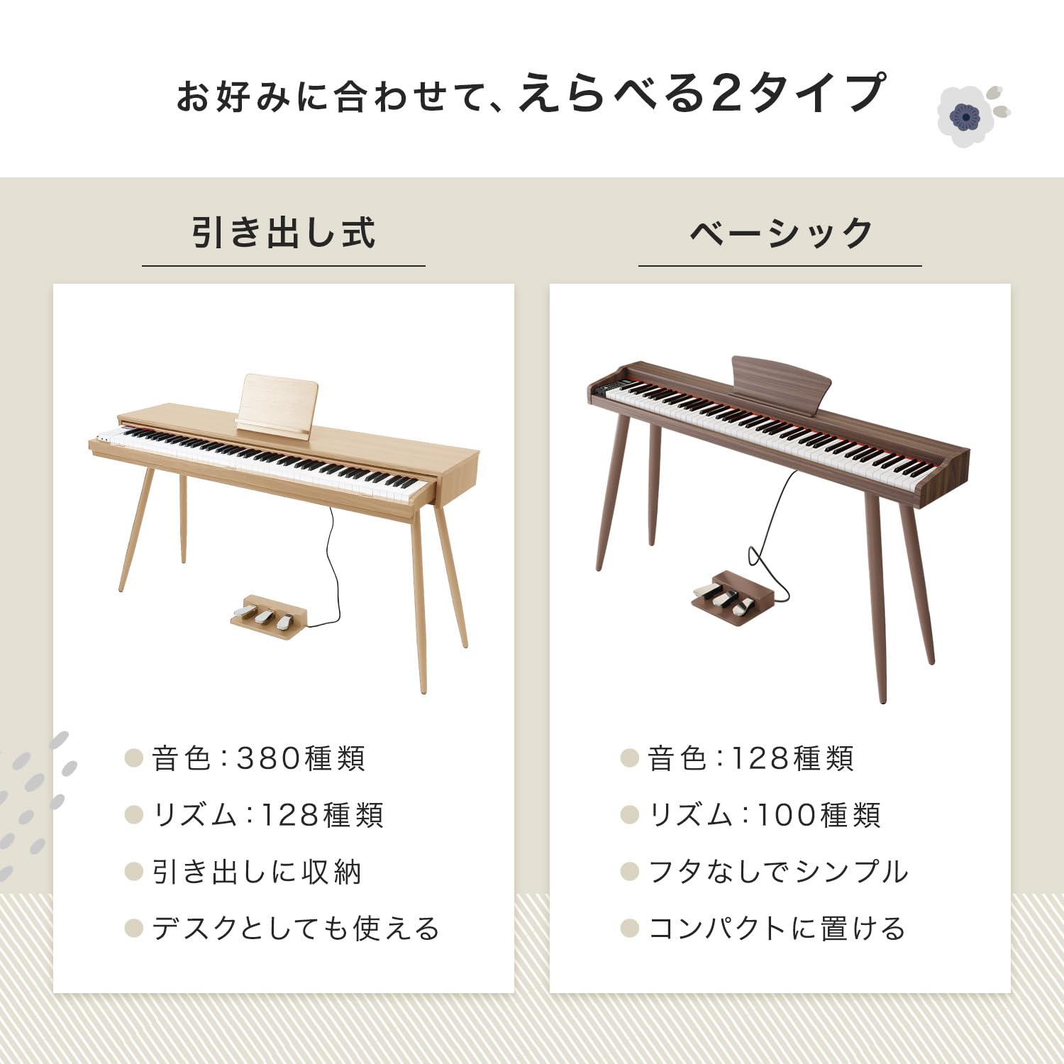 Amazon | [MRG] 電子ピアノ 木目調 88鍵盤 木製 MIDI対応 楽譜スタンド