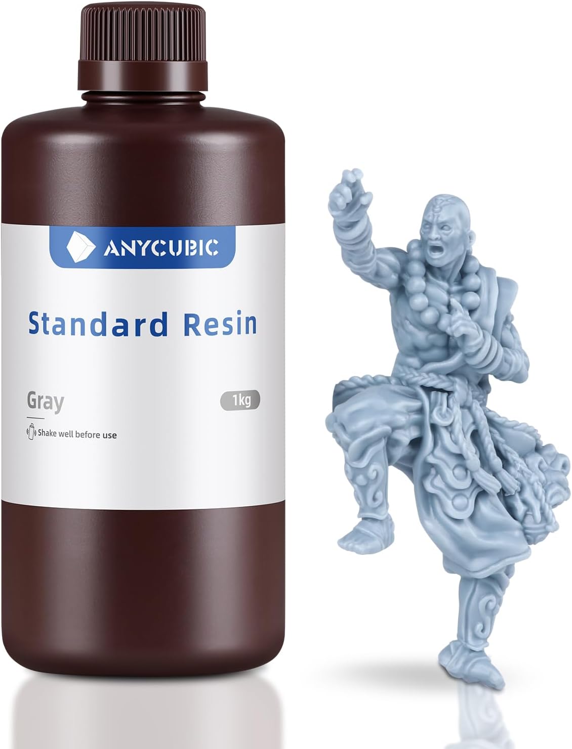 3D Printer Resin, 405nm High Precision Fast Curing UV Photopolymer Resin for LCD 3D Printing, 1kg Grey