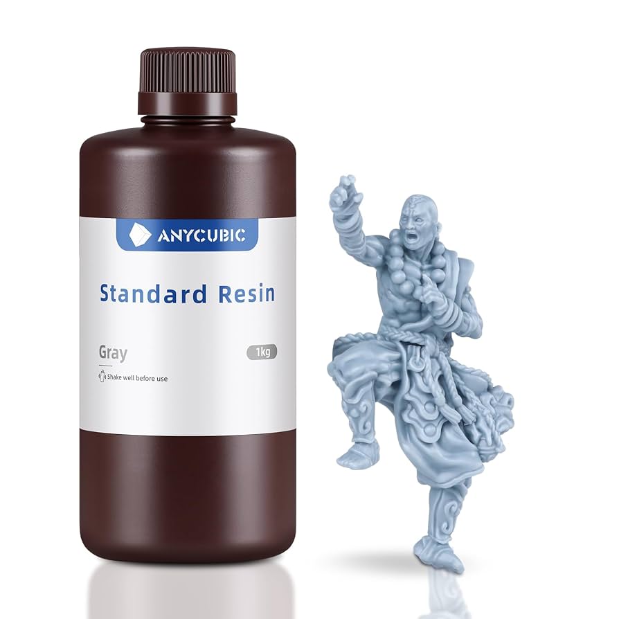 Amazon.com: ANYCUBIC 3D Printer Resin, 405nm High Precision Fast Curing UV  Photopolymer Resin for LCD 3D Printing, 1kg Grey : Industrial & Scientific