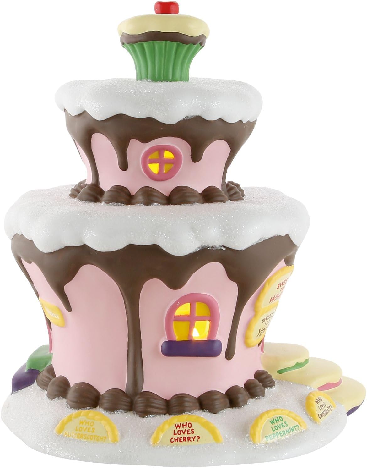 Department 56,Resin, Grinch Villages Who-Ville Sweet Shop Lit House, 7.75 x 7 x 6.25", Multicolor image 2
