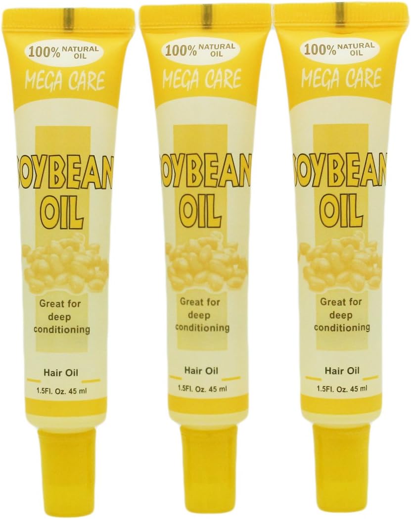 Sunflower Cosmetics Mega Care Tube Hair Oil 1.5oz (3 Pack) (Soybean Oil)