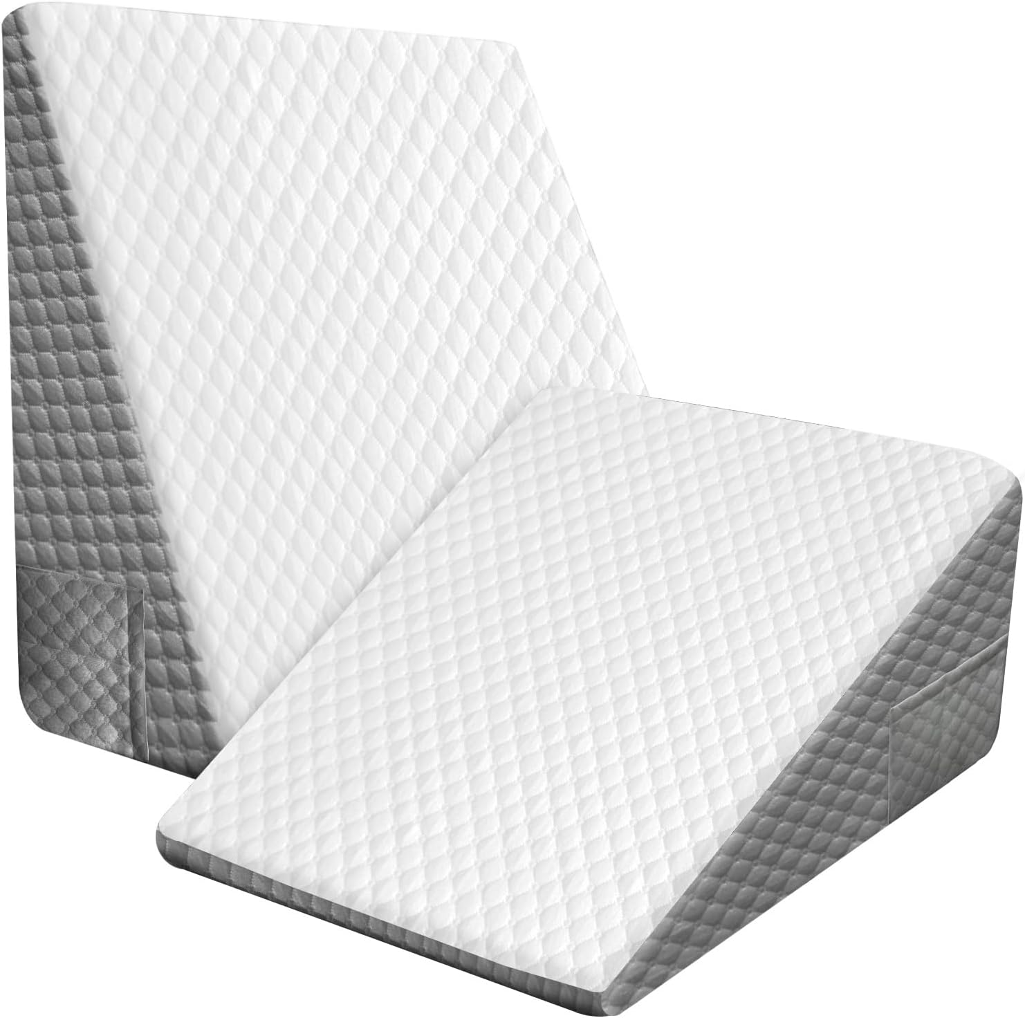 OAISZ Wedge Pillow, 12 Inch Bed Wedge Pillow for Headboard, Pillow Wedge for Acid Reflux Relief, After Surgery, Sleeping，Back Pain Relief, Memory Foam Top, LightGrey
