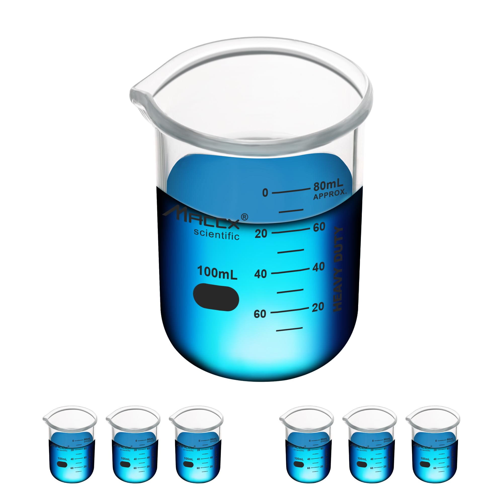 1.7oz(50ml) Sturdy Glass Beaker, 3.3 Borosilicate Griffin Low Form with Printed Graduation, Pack of 12, BKL050-012 — Amazon image 9
