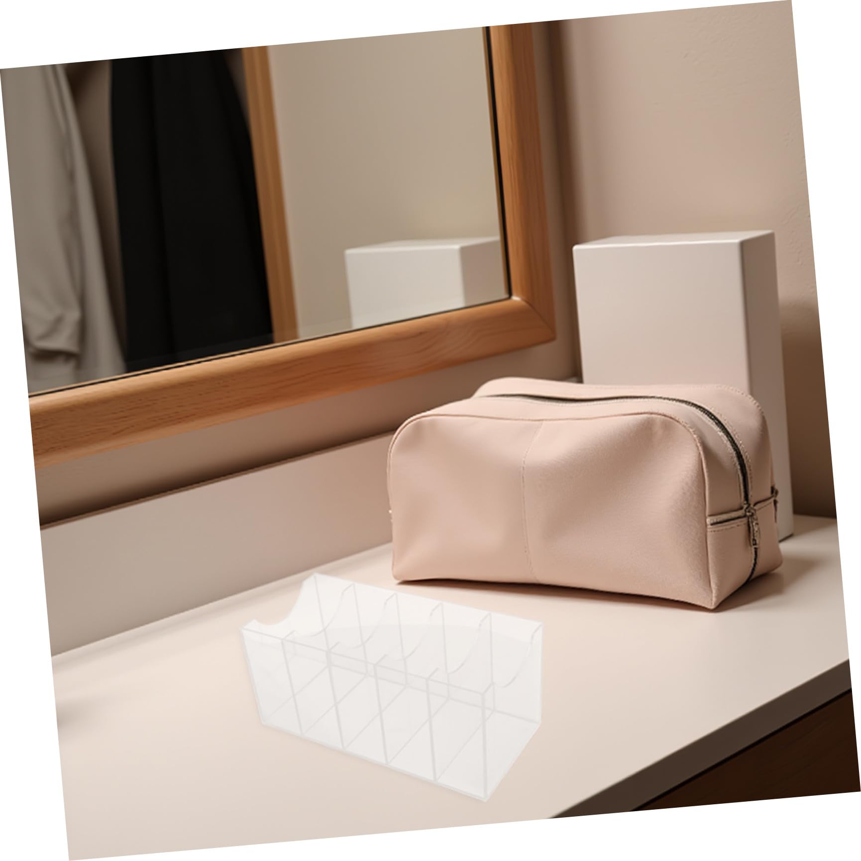 Luxshiny Organizer Cintura a 5 Scomparti 2 Pezzi in Acrilico per Armadio | Scatola Trasparente, Visibilità Chiara e Manutenzione Semplice, per Cinture e Cravatte in Guardaroba