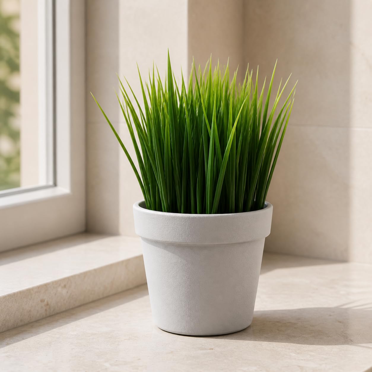 Leaf Realistic Artificial Potted Foliage Plants, 22cm Grass