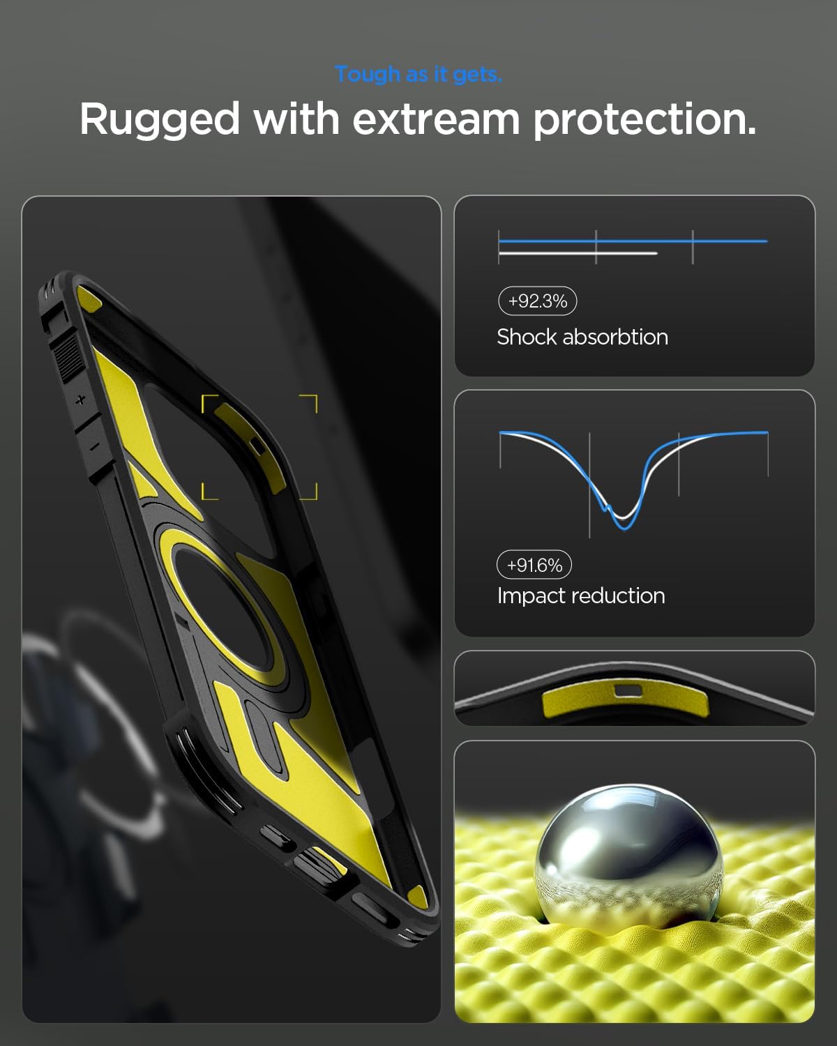 Spigen for iPhone 17 Pro Case, Tough Armor T MagFit [Camera Control Button] [Compatible with Magsafe] - Gunmetal - Image 4