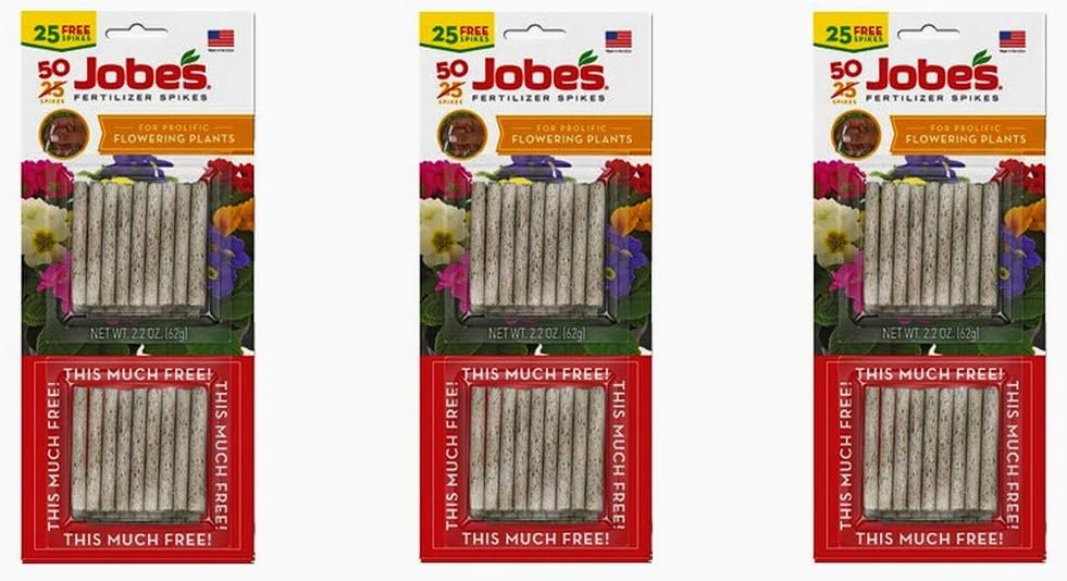 GERGO Jobe's 05231T Flowering Plant Fertilizer Spikes 10-10-4, 3 Pack Multicolor
