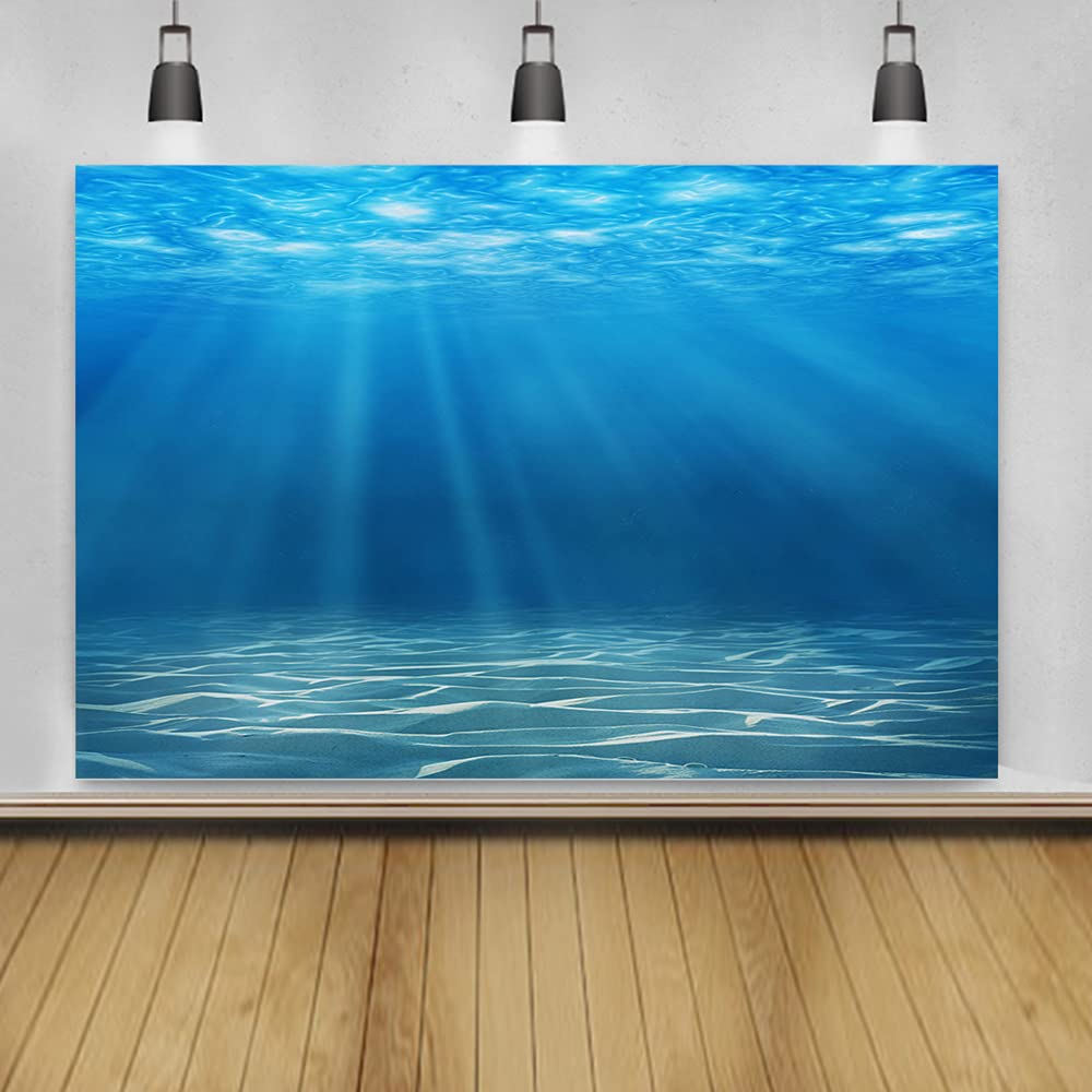 Laeacco Underwater World Background 13x10ft Undersea World Sunlight Deep Sea Blue Water Sun Ray Backdrop Seabed Children Birthday Party Home