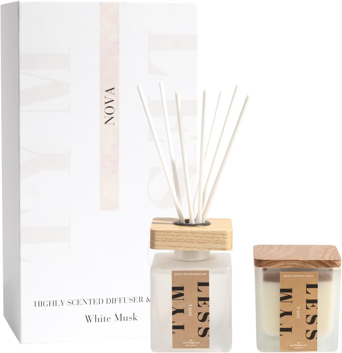 Candle and Reed Diffuser Gift Set | Aromatherapy Diffuser for Bedroom, Natural Scented Gift | Home Fragrance Gift Set | Candle Gift Set