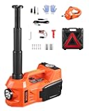 Electric Car Jack, 5 Tons /11000 lbs, Electric Scissor Jack with Built-in Inflator, 12V Tire Change Replacement with Electric Impact Wrench & LED Light, Portable Jack kit for Sedan, SUV, Truck