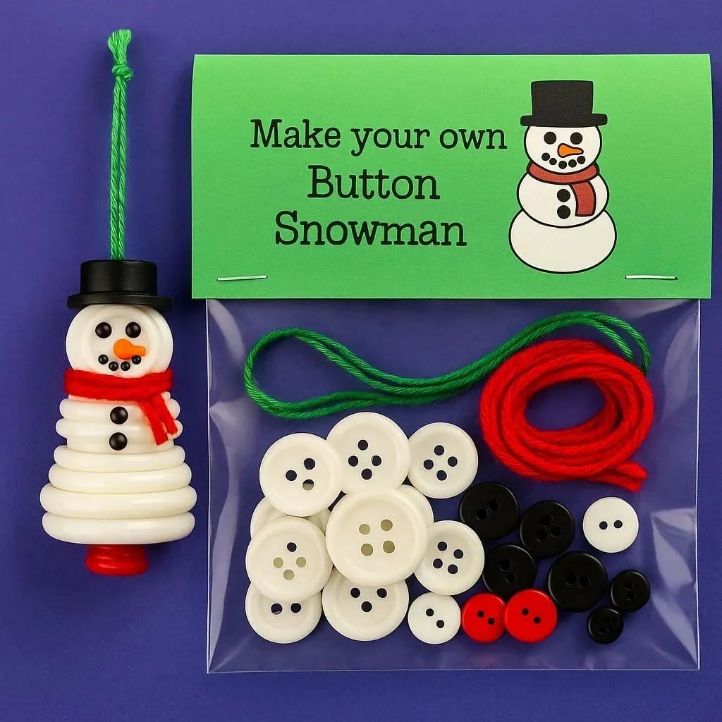 DIY Weihnachtsknopf-Ornament-Set, Lustige Feiertags Produktbild-Vorschau 5