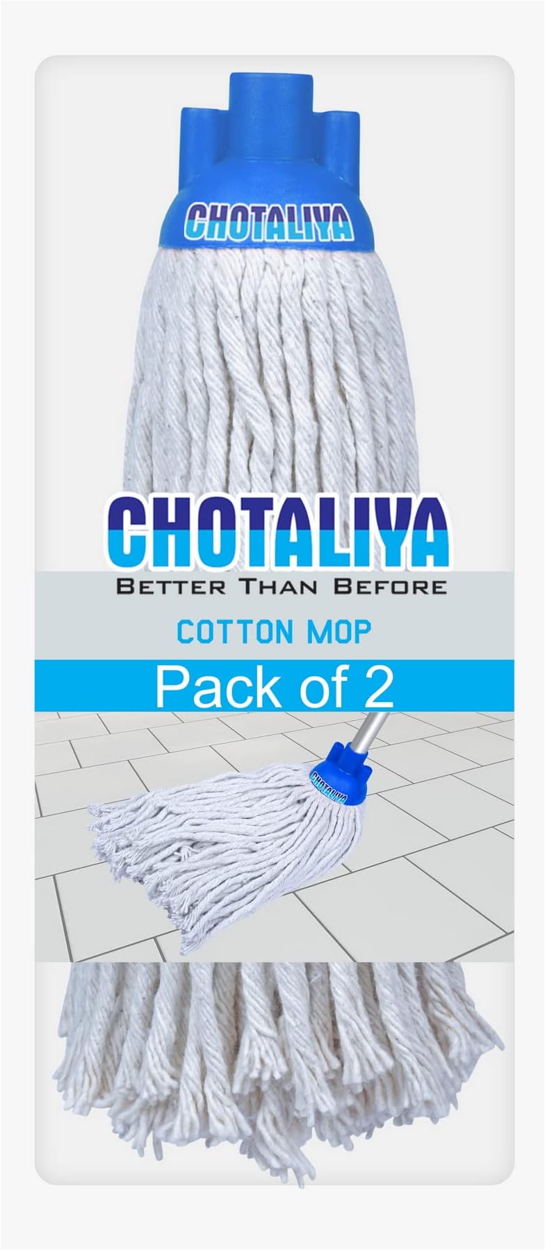 CHOTALIYA Round Mop Cotton Refill 250 GMS Mop (BLUE) (PACK OF 2)