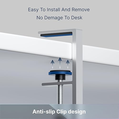 Miniatura 5 de Mavens Bandeja de organización de cables para debajo del escritorio, organizador de cables de aleación de aluminio sin taladros de 13.7 pulgadas con