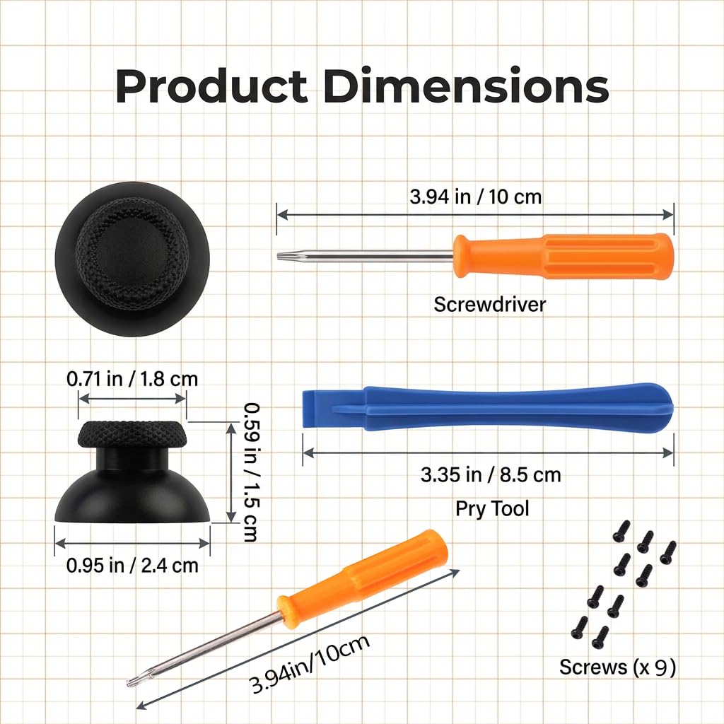 6 sztuk analogowych patyczków do kontrolera PS5, oryginalne części zamienne, 3D joystick thumbsticks, zestaw z narzędziami do napraw, antypoślizgowe zaślepki, akcesoria zapobiegające dryfowaniu