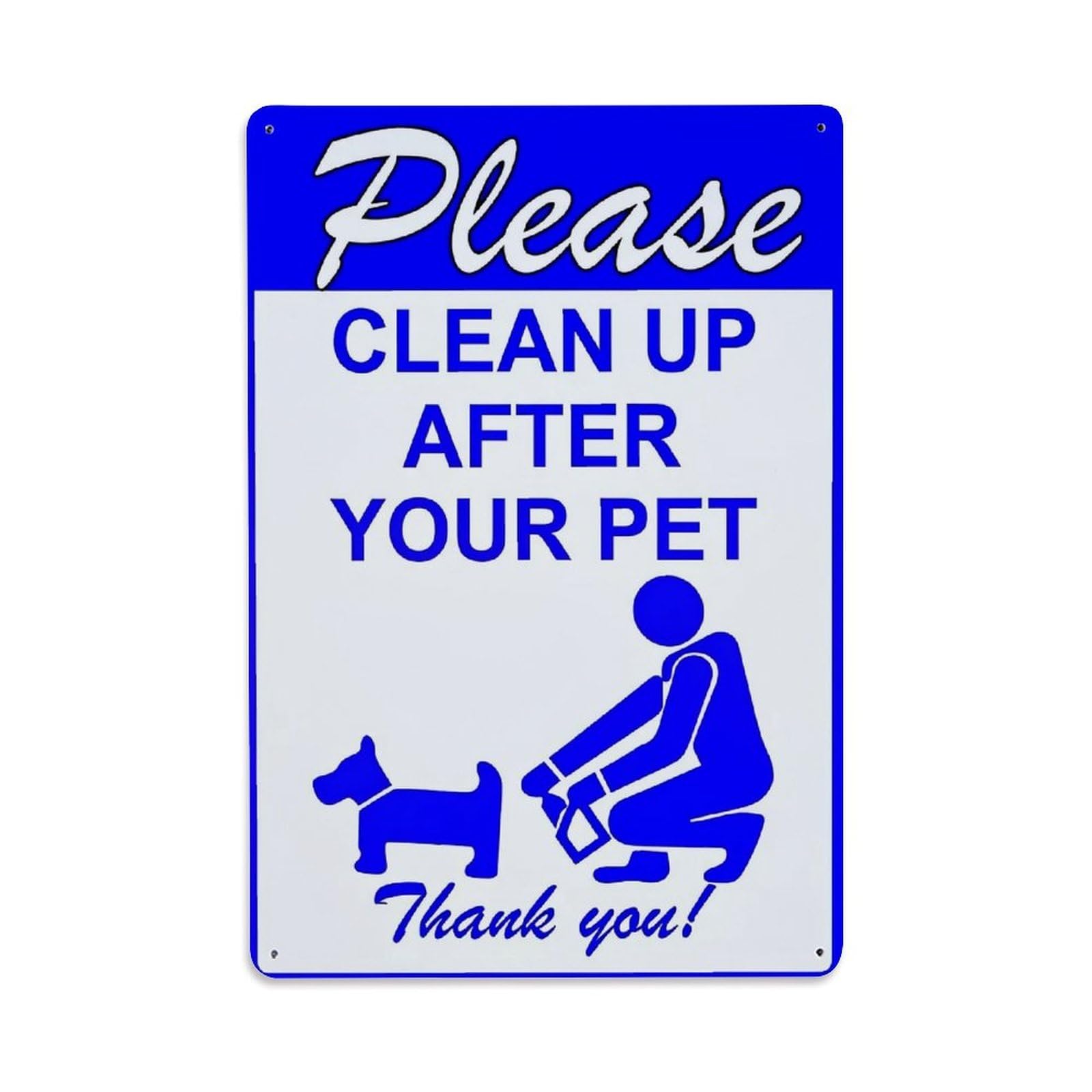 Jdfenggu Vintage Please Clean Up After Pet Retro Metal Tin Sign, Metal Poster For Bar, Home, Man Cave, Kitchen, Laundry Room Art Decor 8X12 Inch