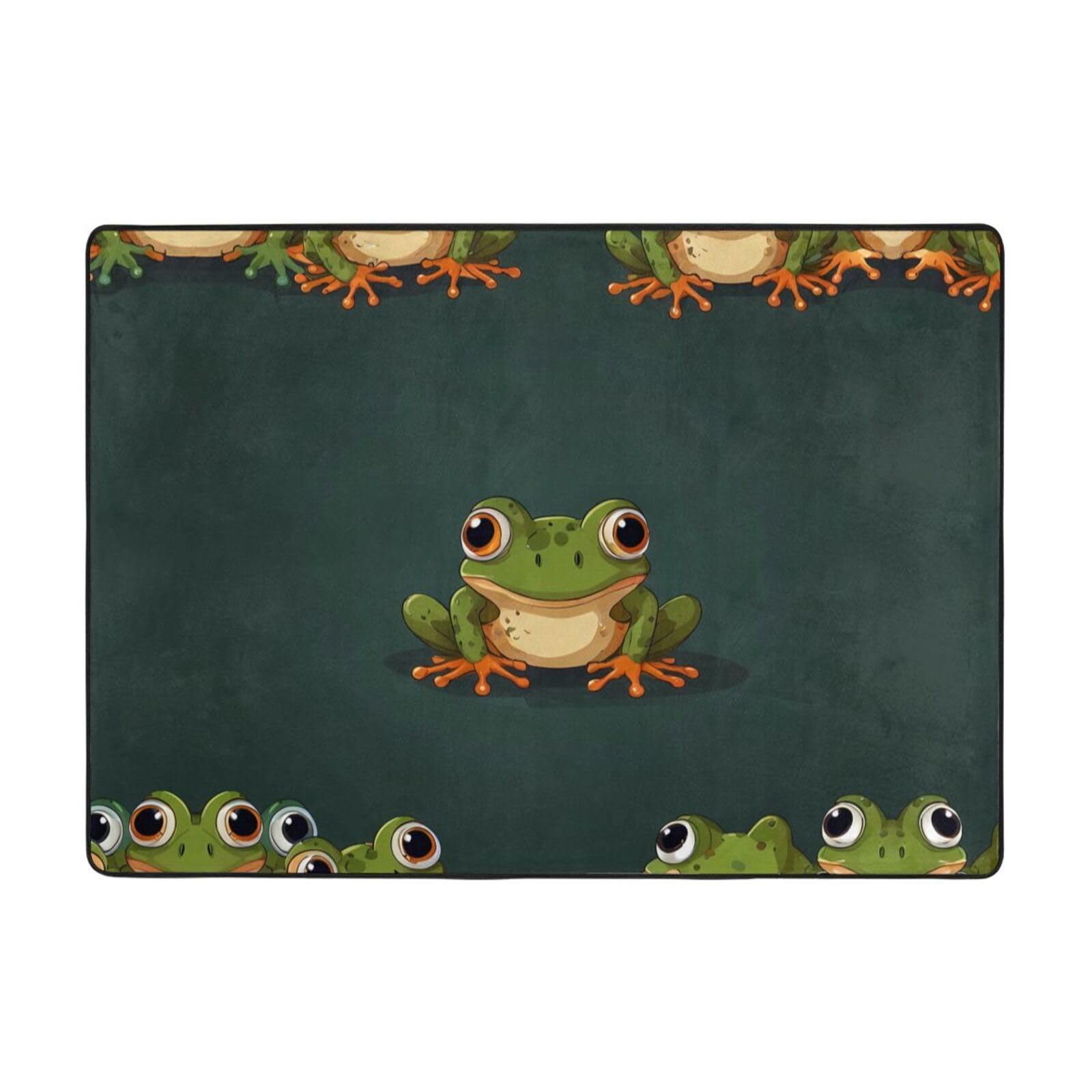 Tapis grenouille dessin animé 203x147 cm pour bureau et table basse