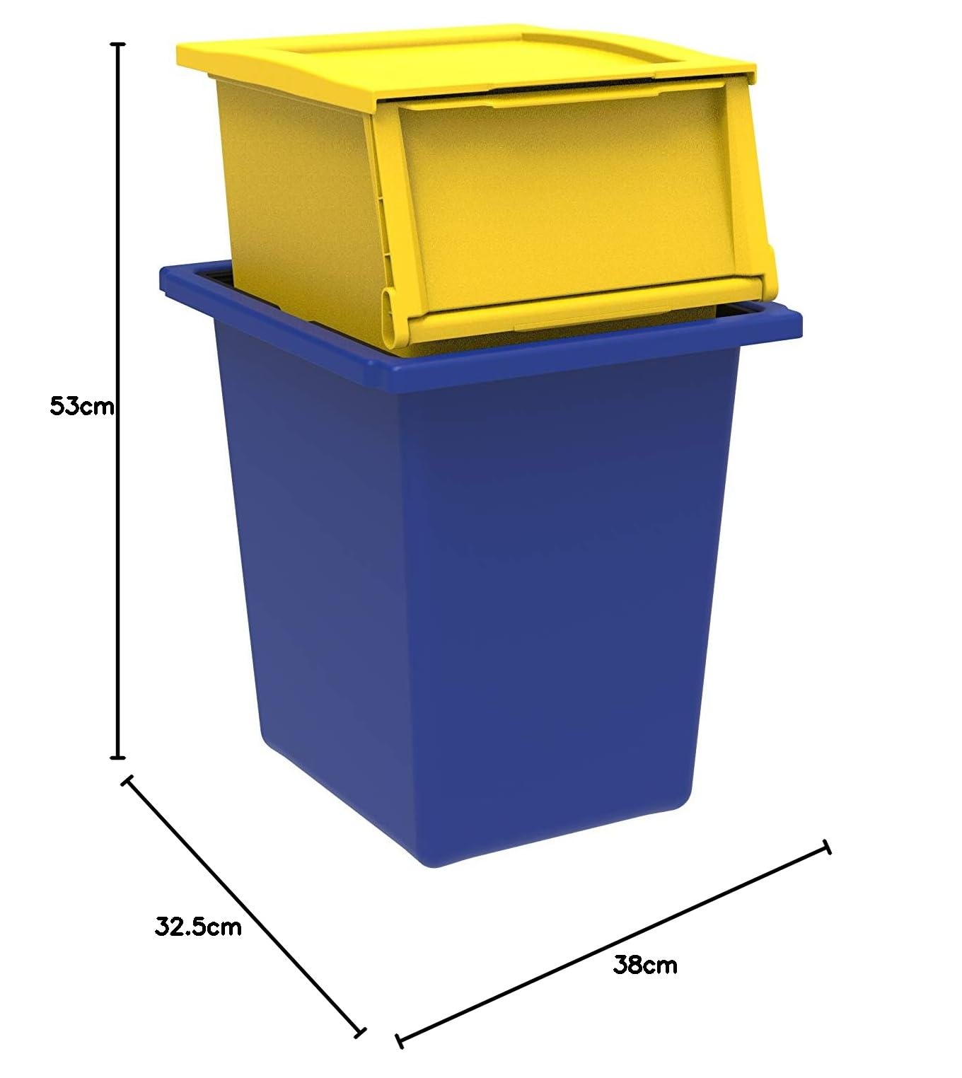 Terry Ecobin Poubelle Recyclage Tri Déchets Intérieur Extérieur Polypropylène Antichoc Jaune Bleu 25 L 30 L