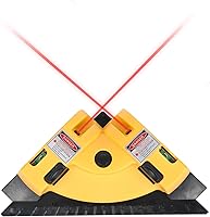VortecSys Square Laser 90° Right Angle Level - 30ft Green Beam for Tile Flooring, Magnetic Base, Suction Cups, Bubble Vials (Yellow)