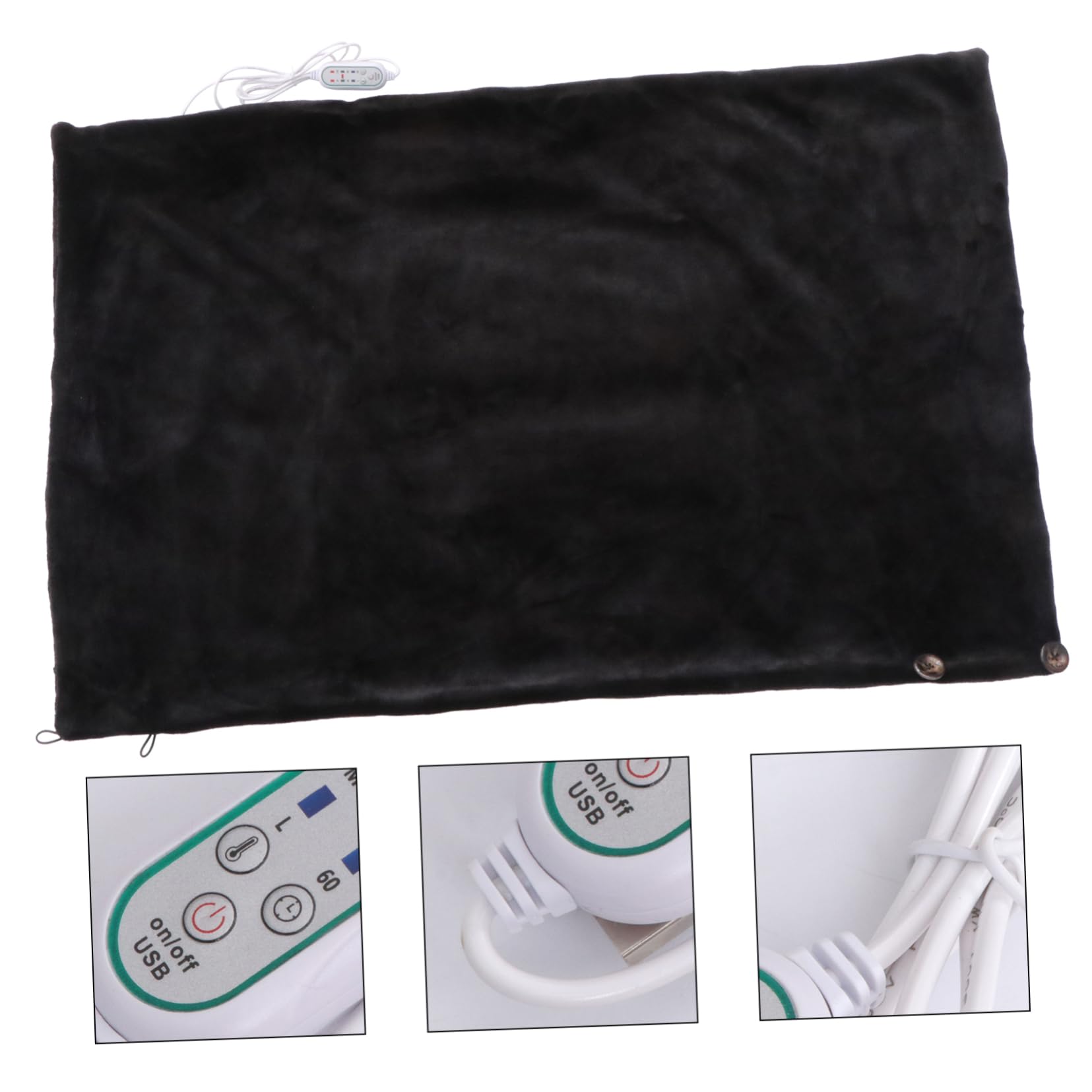 TOPBATHY 2st Heizdecke Vlies Winter Batteriebeheizte Decke Beheizter Schal Luft Karierte Elektrischer Schal Wärmer Plüsch Camping Kalte Kabellos n Kühlung Black