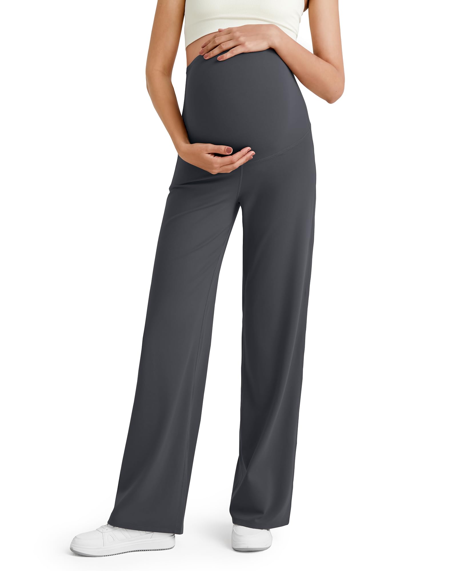 Women's Maternity BareFeel Wide Leg Yoga Pants-image-13