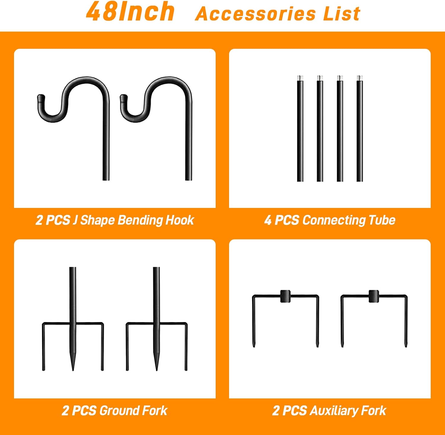 Shepherds Hook 48 Inches 2 Packs for Bird Feeder Pole Bird Feeder Hanger Heavy Duty Adjustable Shepherds Hooks for Outdoor with 5-Prong Base for Lanterns Planting Hanger Weddings (48")