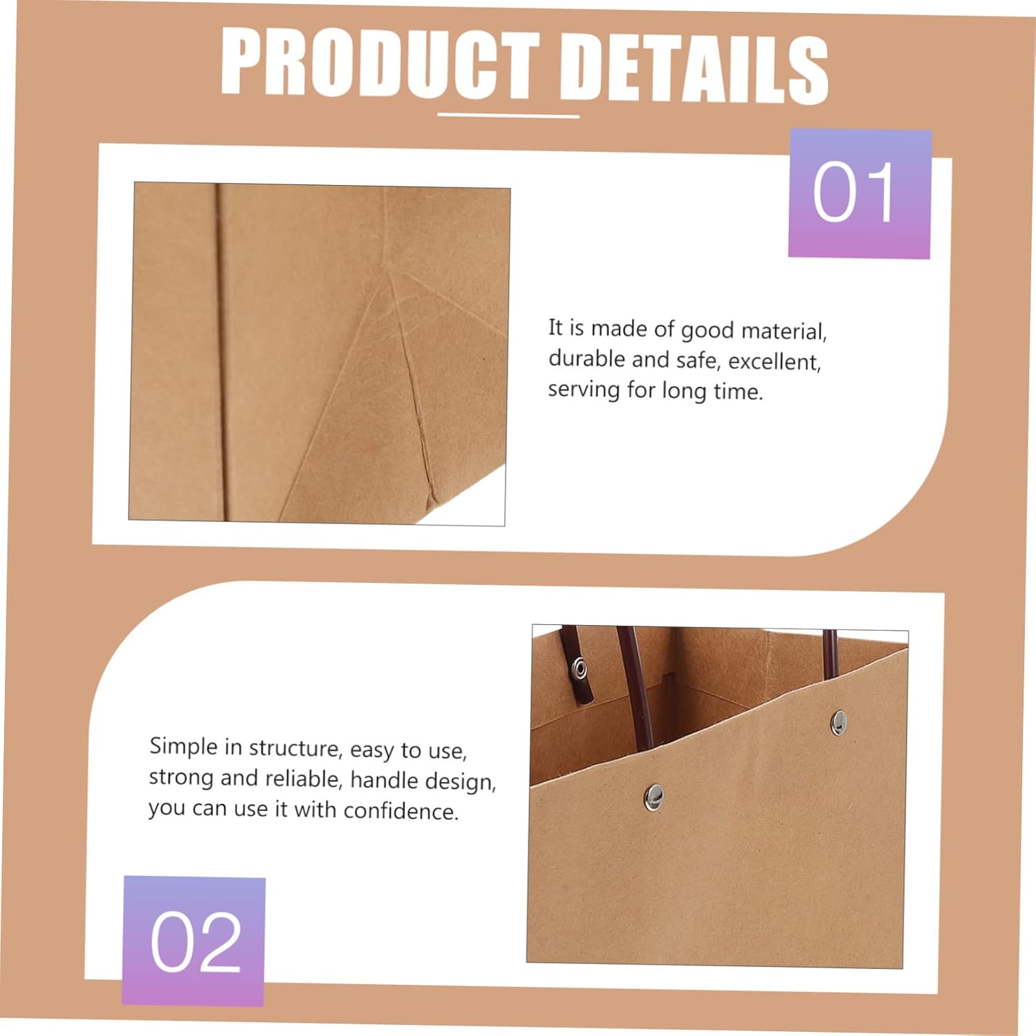ARTSEWPLY 10pcs Kraft Paper Bags for Flowers and Treats Thickened Decorative Wrapping Bags Handles for Parties Holidays and Special Occasions