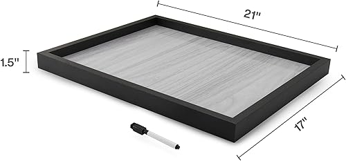 Miniatura 2 de Mikasa Tablero blanco con estampado de grano de madera enmarcado, incluye 1 marcador