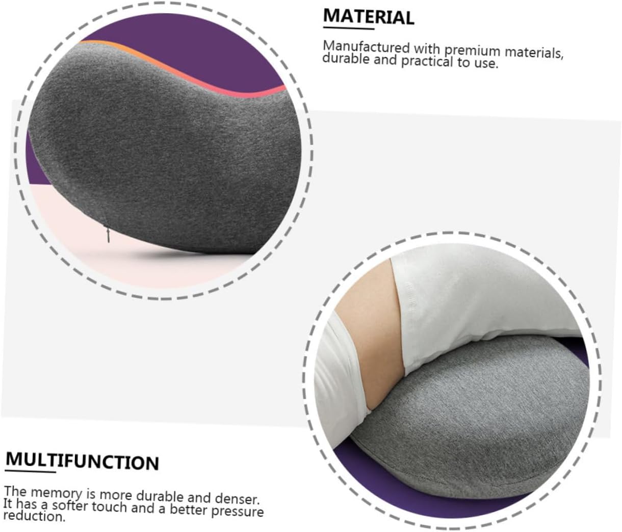 Unomor Practical Waist Pillow Lumbar Support Pillow for Bed Lumbar Cushions Sleep
