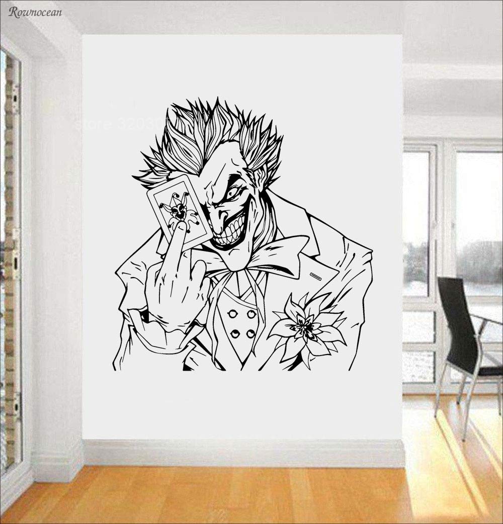 GADGETS WRAP AG20-DRP-1940 Vinyl The Joker Card Batman Crazy Grin Gaming Room Wall Art Decal (Multicolor)