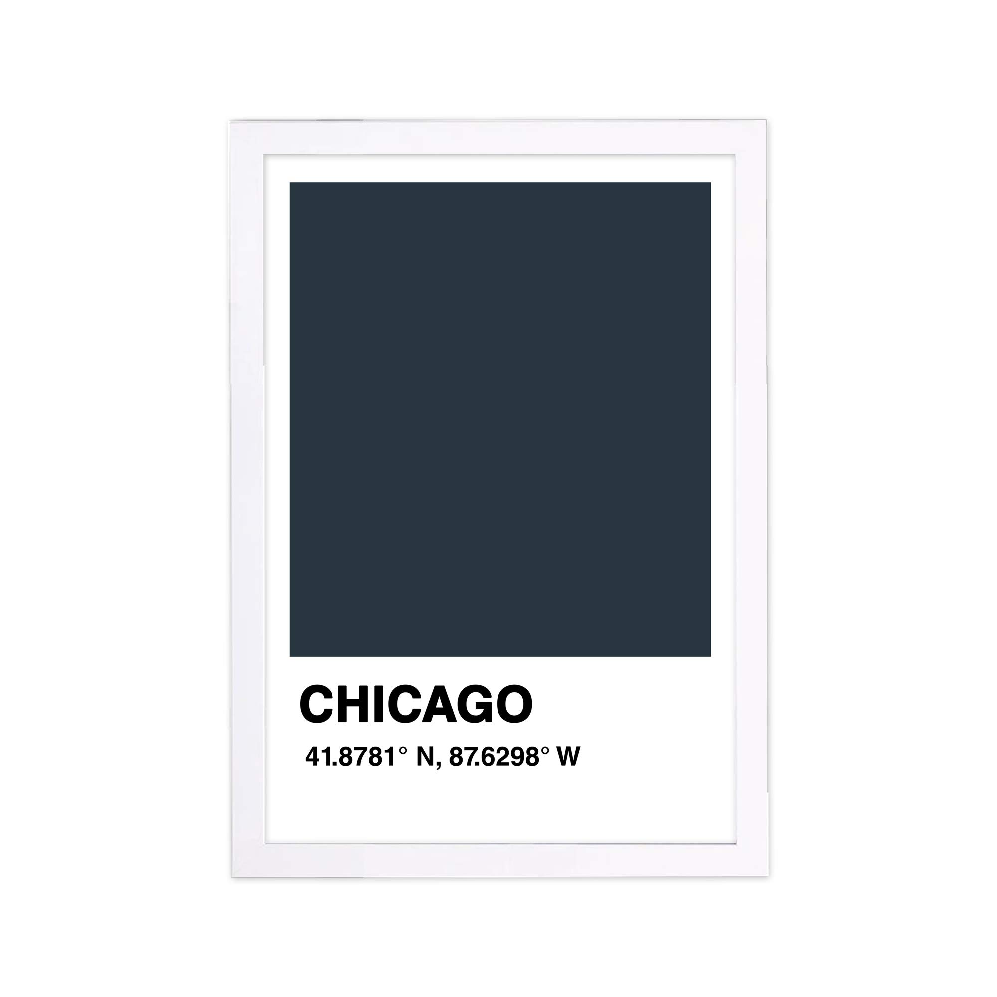 Şehirler ve Ufuk Çizgisi Çerçeveli Duvar Sanatı Baskıları 'Chicago Color Swatch' Amerika Birleşik Devletleri Şehirleri