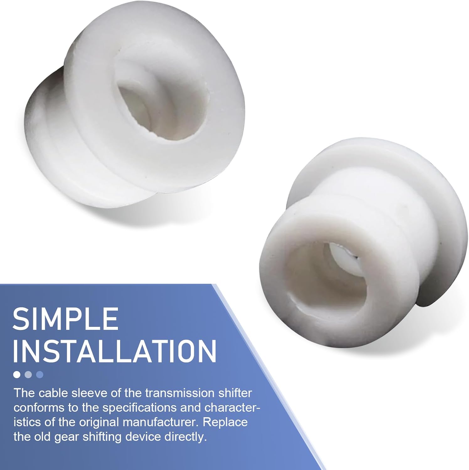2 PCS Shifter Cable Bushing Kit, Compatible with Ford Focus MK Automatic Transmission Shift Linkage DG9Z-7K340-A (White)