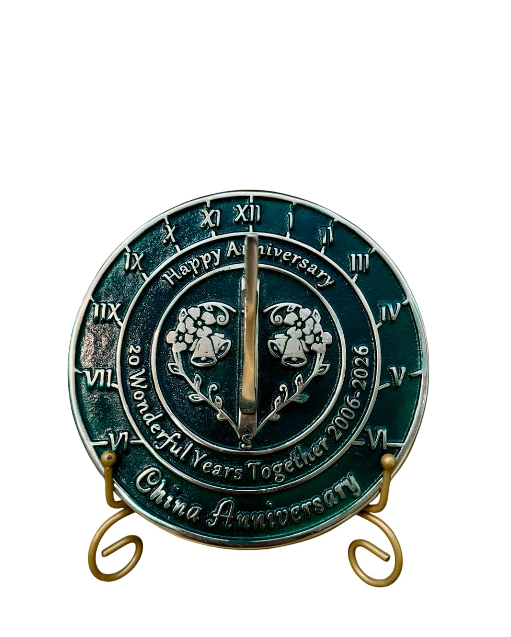 Reloj de sol para parejas en su 20 aniversario de bodas de China regalo emotivo de decoracion