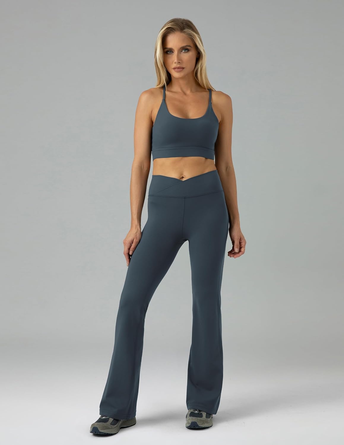 Colorfulkoala Women's Dreamlux Crossover Flare Leggings High Waisted Tummy Control Wide Leg Yoga Pants 29.5" / 31.5" Inseam - Image 5