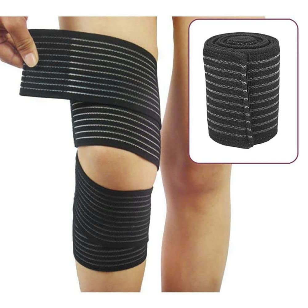 2 fasce elastiche extra lunghe per ginocchia, a compressione