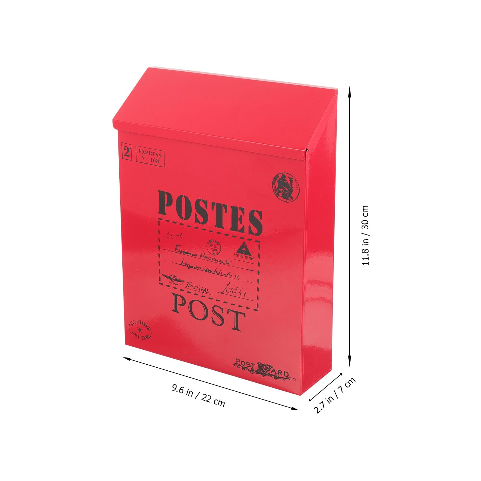 Baluue Cassetta Postale in Ferro Vintage Stile Americano Rossa con Serratura, Facile Installazione e Struttura Robusta per Casa e Ufficio