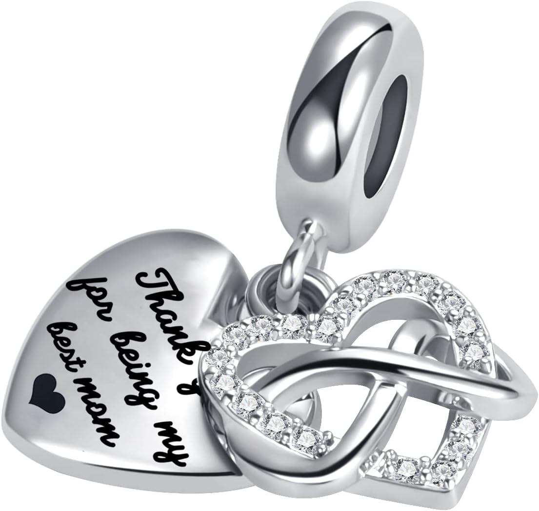 TCHYUN Family Double Heart Charm Infinite Love Bead for Pandora Bracelet Women Gift - Image 2